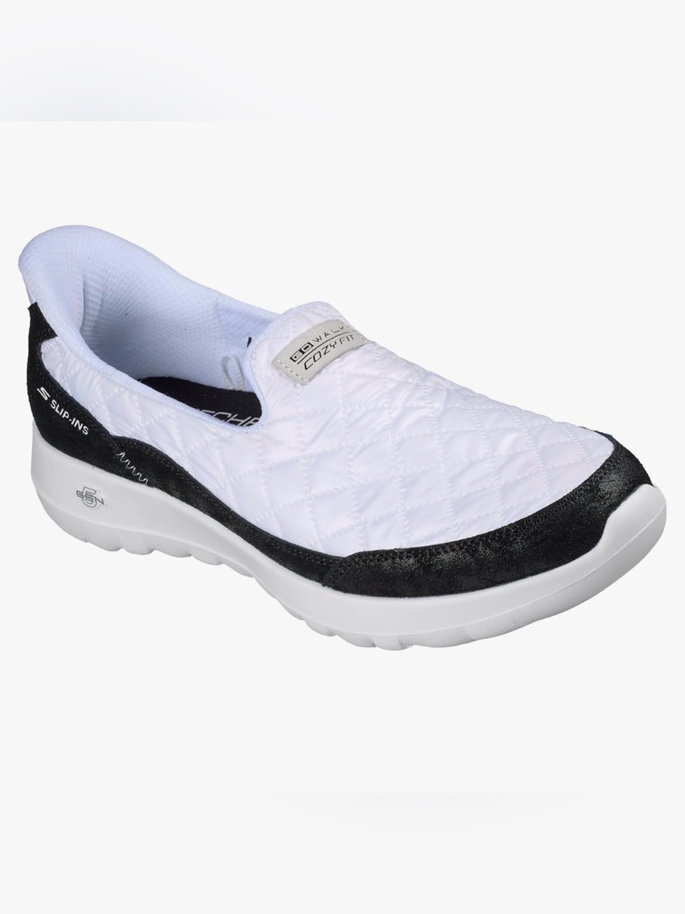 Skechers Women’s GO WALK Hands Free Slip-Ins Cozy Fit White Black Shoes Size 8